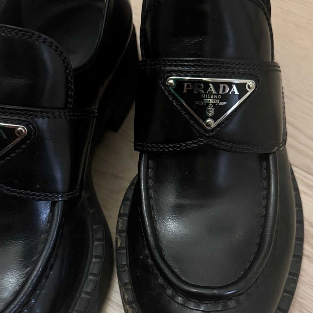 Prada Women's Classic Black Slip-On Loafers - Picture 5 of 5